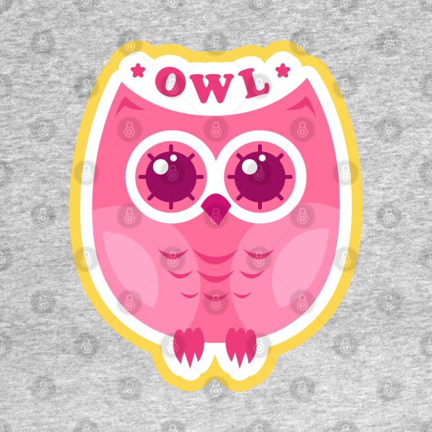 Owl Cute Cartoon Drawing by BrightLightArts